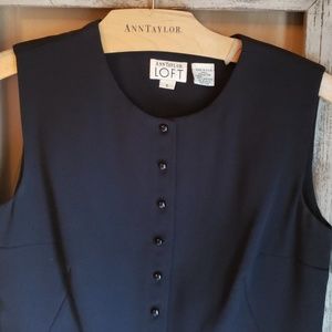 Navy dress with small button details